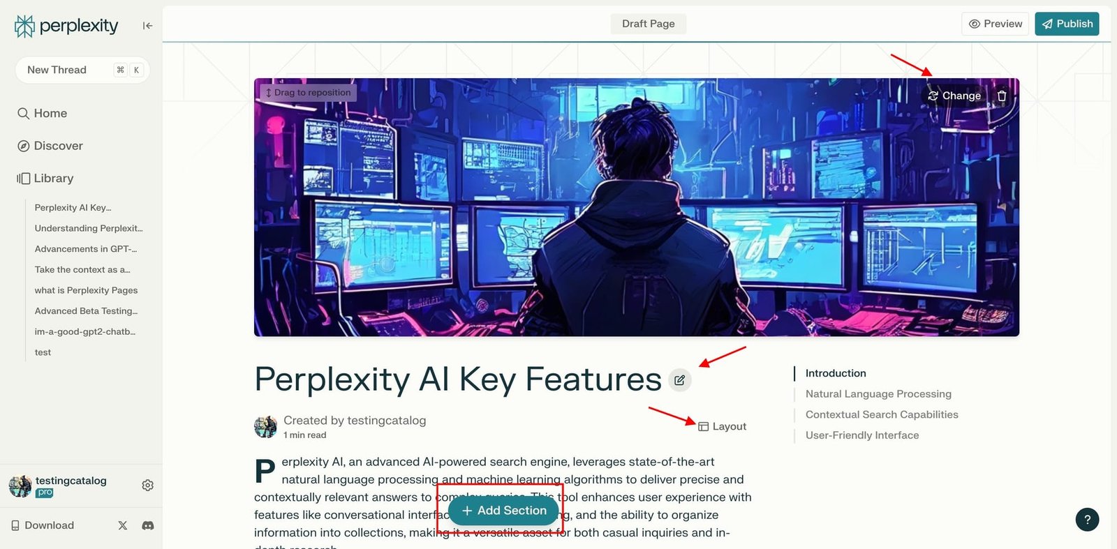 شرح واجهة تطبيق Perplexity من الداخل